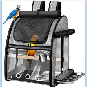 Bird Carrier Bag with Indestructible Stainless Steel Mesh, Bird Travel Cage